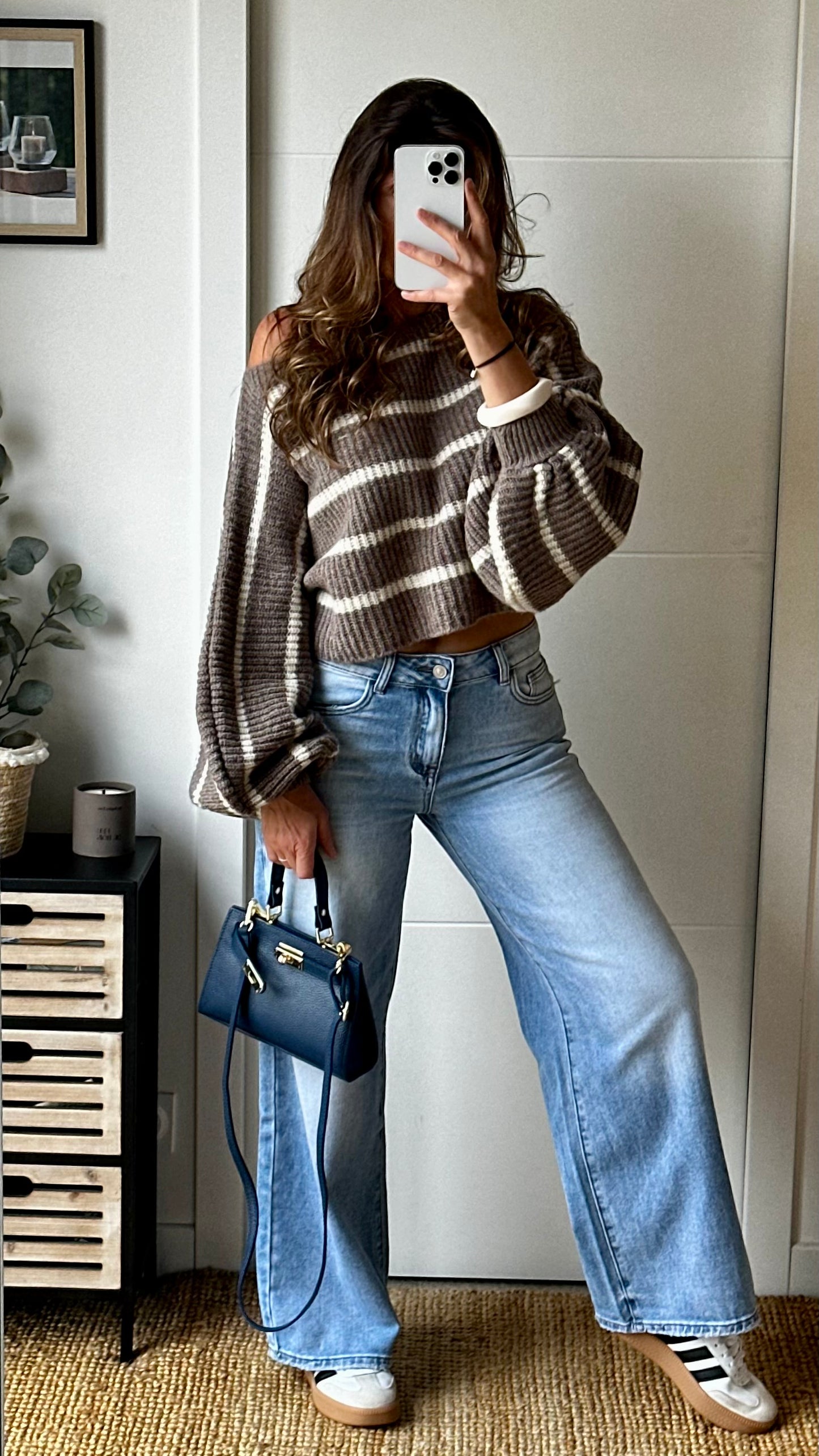 Pull Rayures Manches Ballon