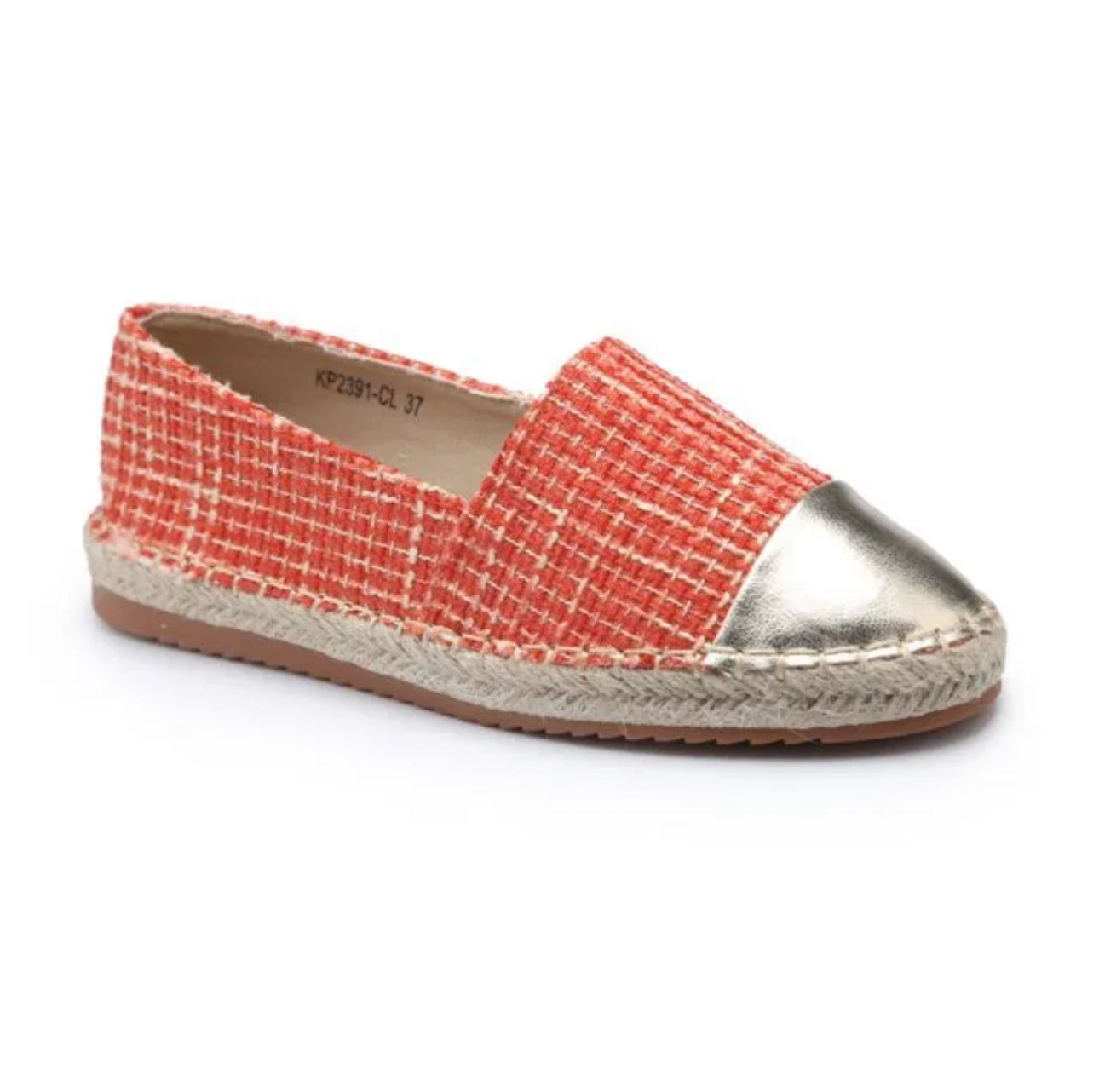 Espadrilles orange et dorée