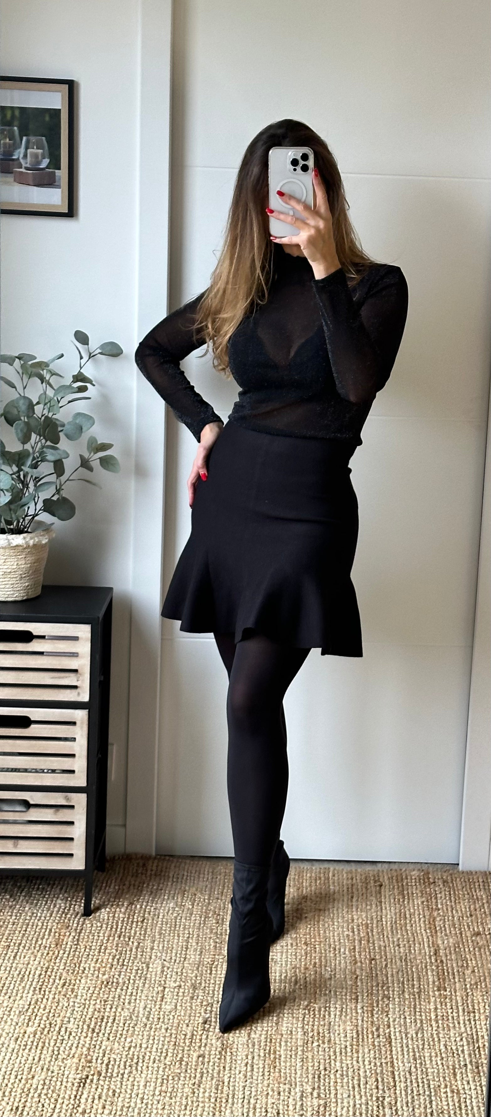 Jupe noire courte patineuse LE TEMPS DES COPINES