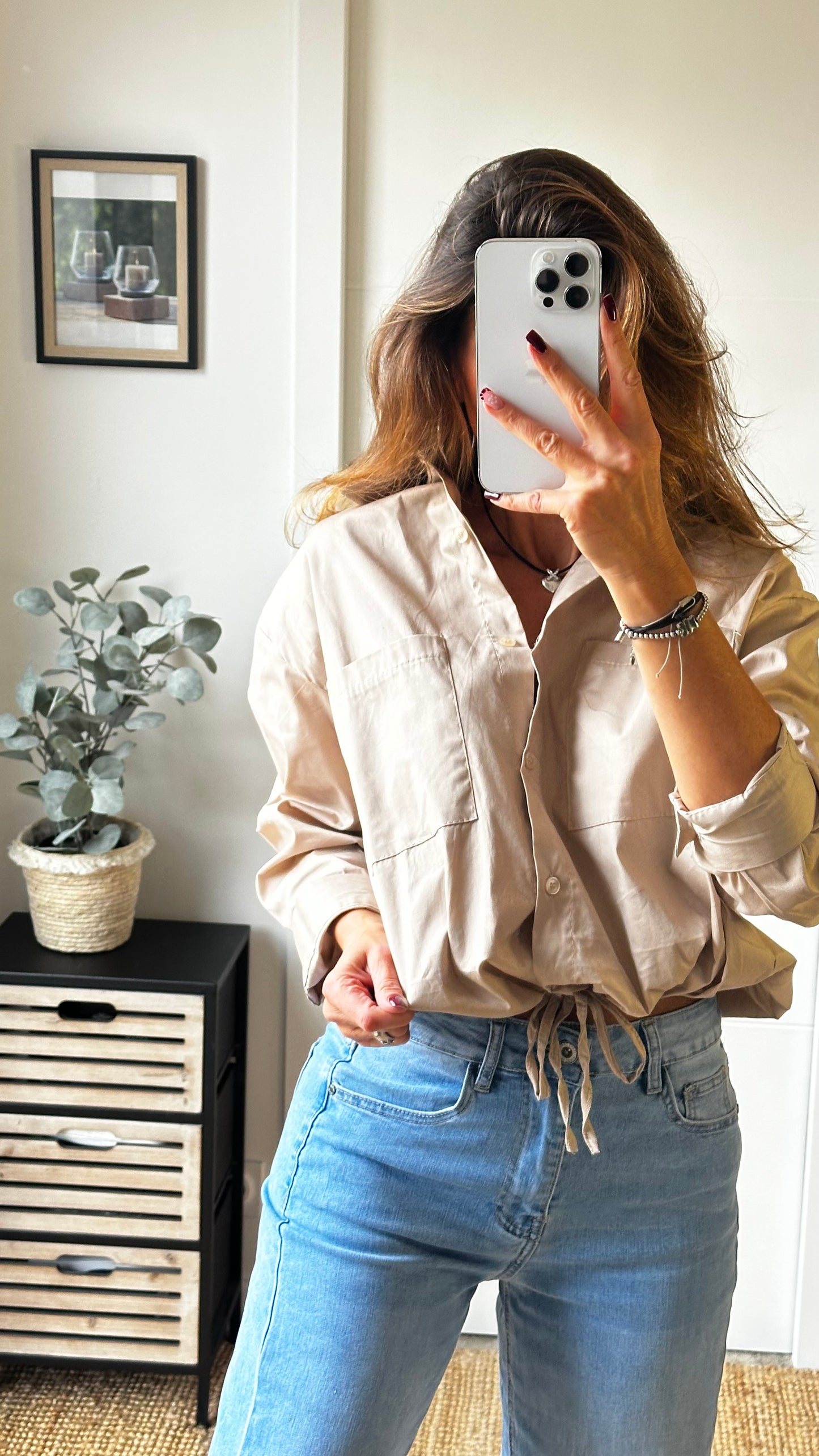 Chemise lien beige