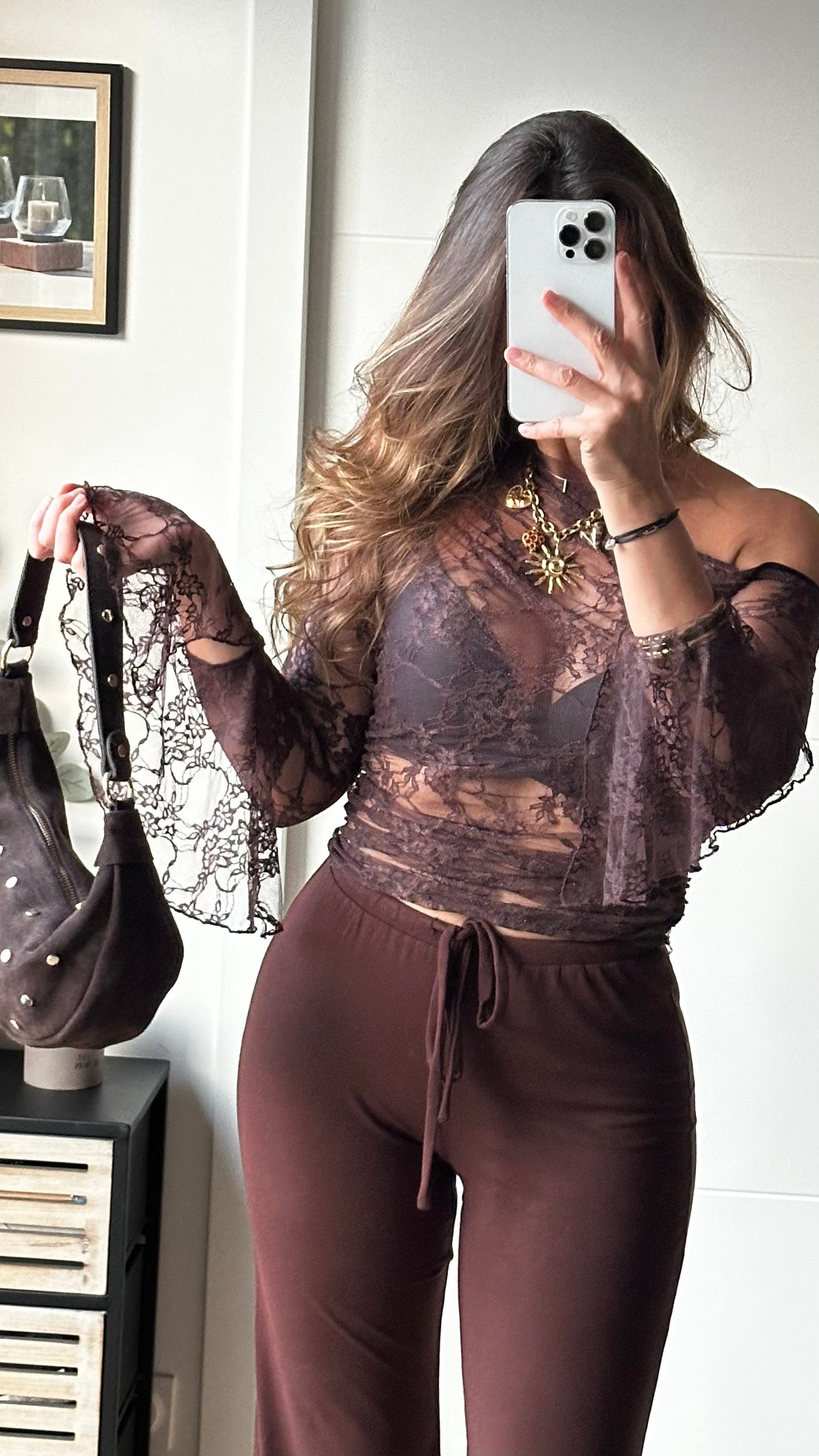 Top en dentelle – Manches Évasées