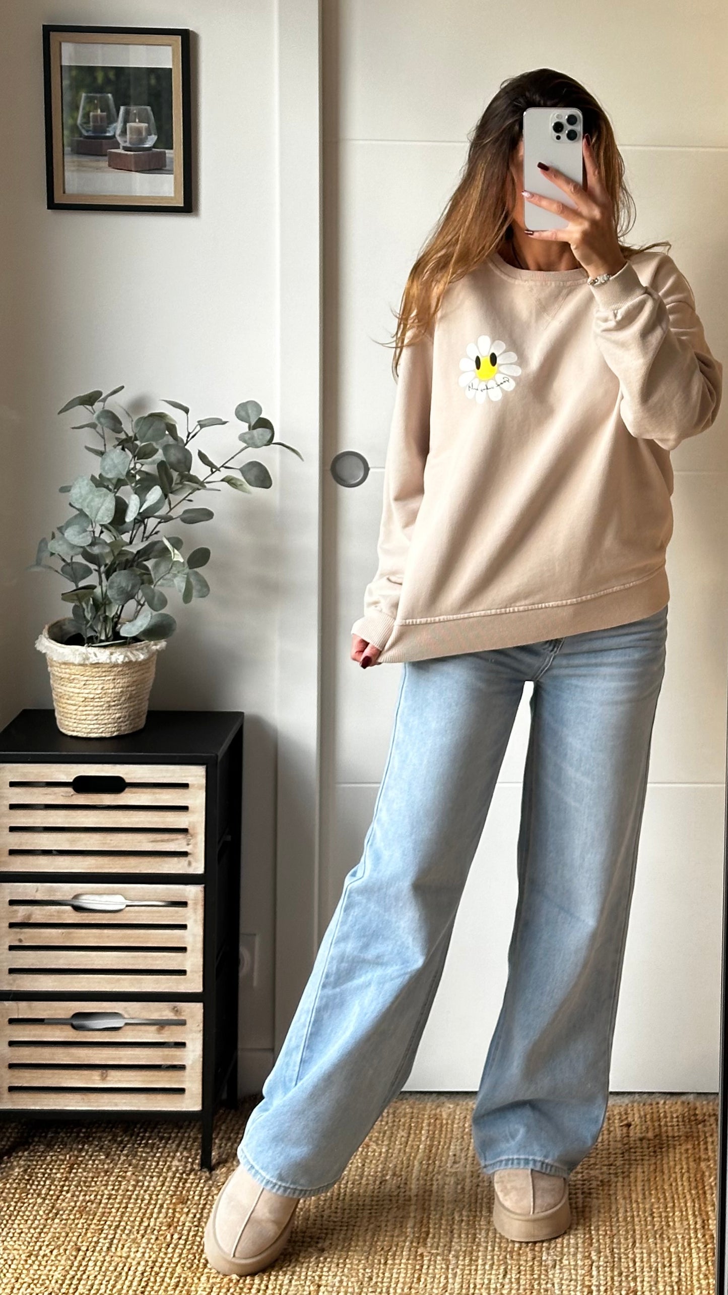 Sweat beige marguerite