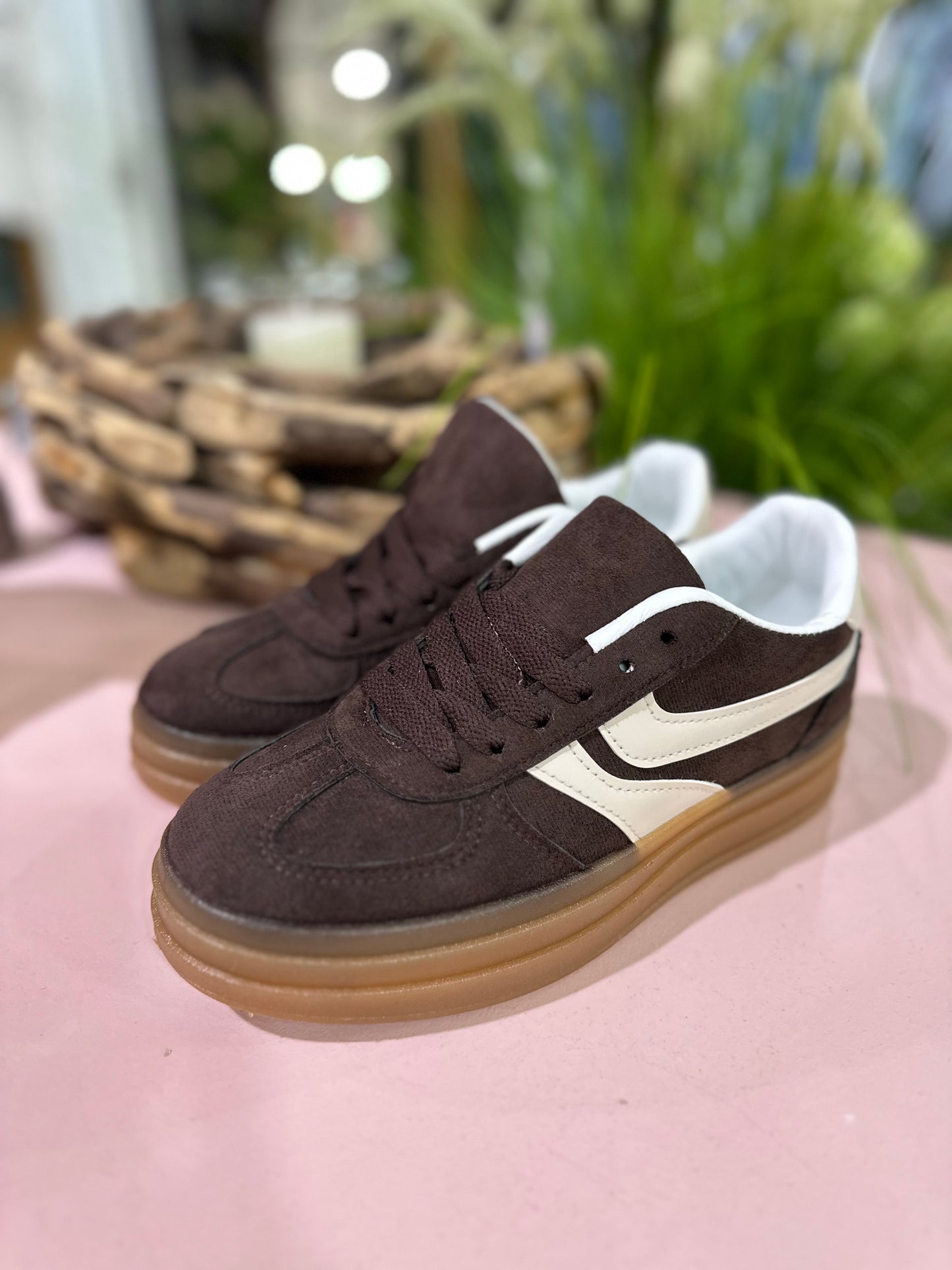 Baskets streetwear marron