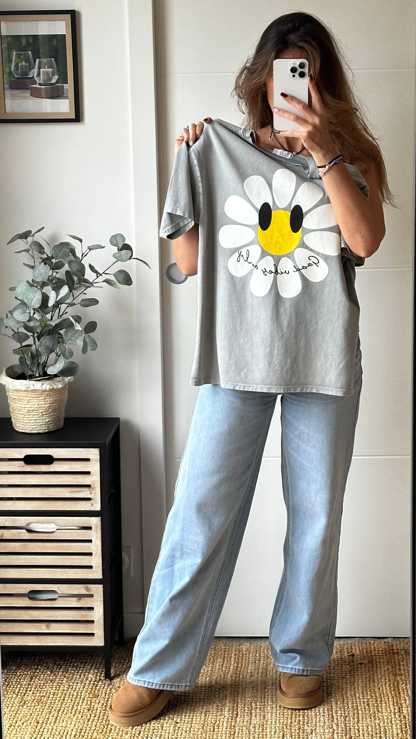 T.Shirt gris GOOD VIBES