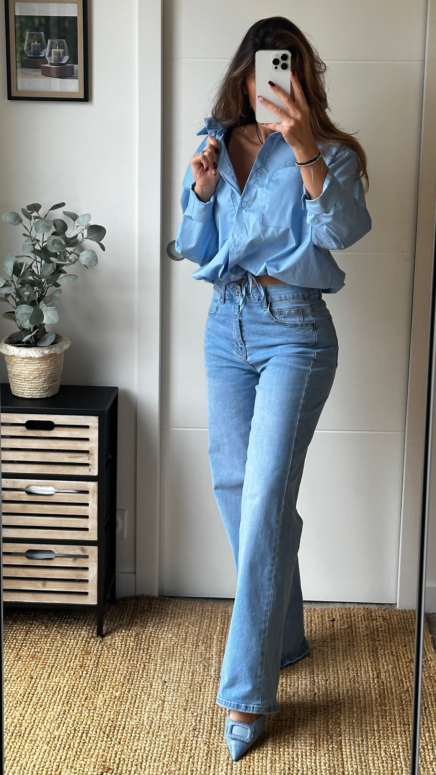 Jean coupe large bleu clair