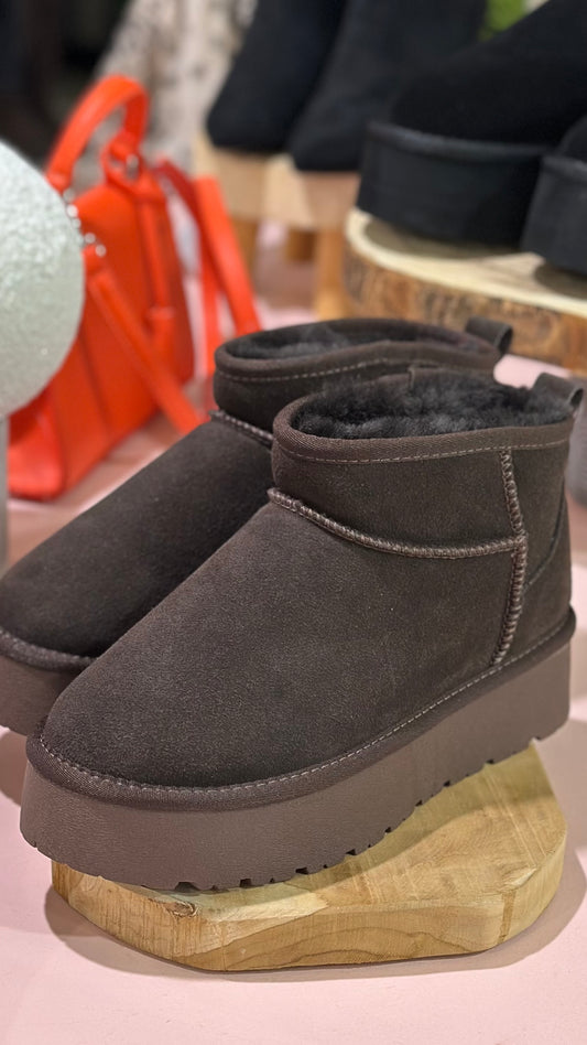 Bottines en Daim marron chocolat  – Inspiration UG