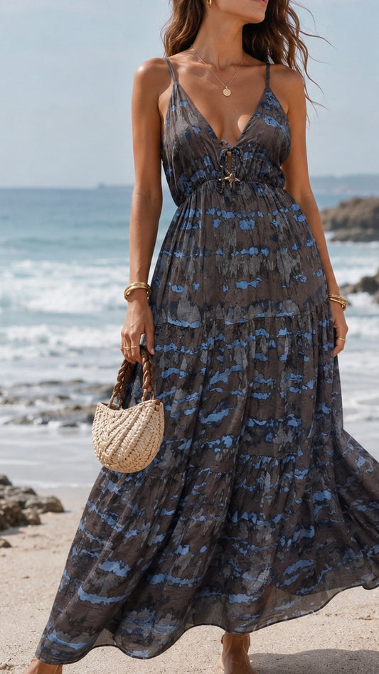 Robe longue imprimée