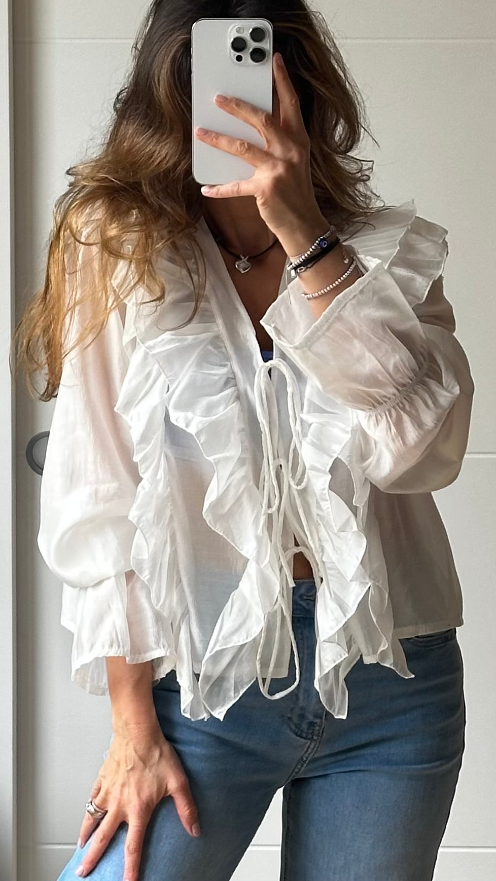 Chemise blanche volants