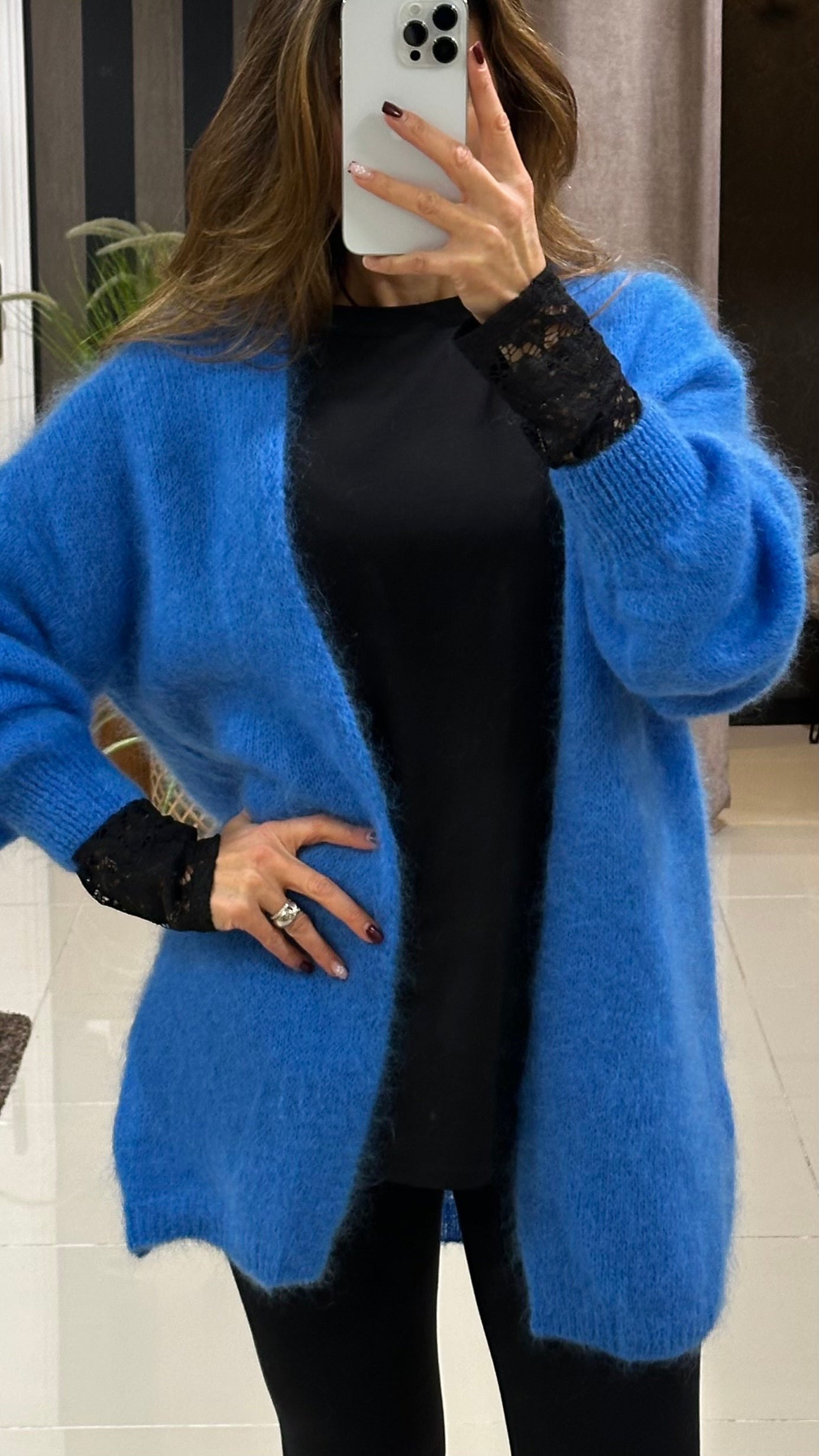 Gilet bleu en maille