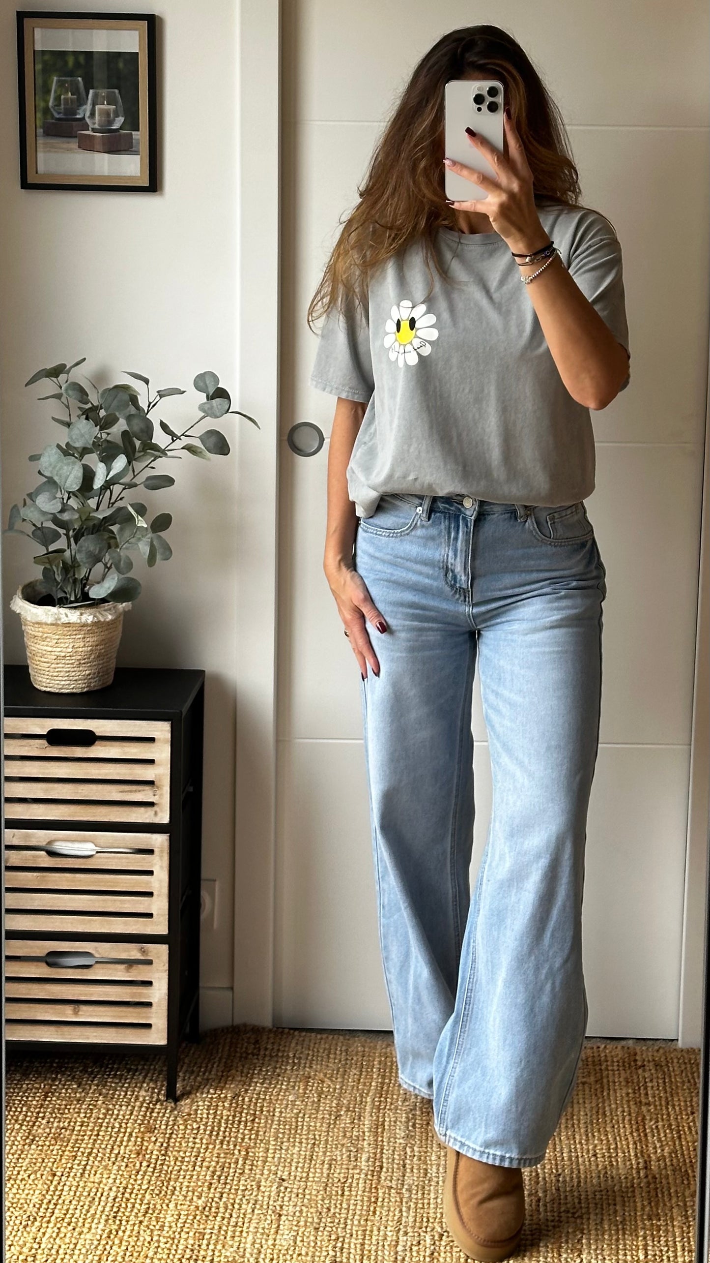 T.Shirt gris GOOD VIBES