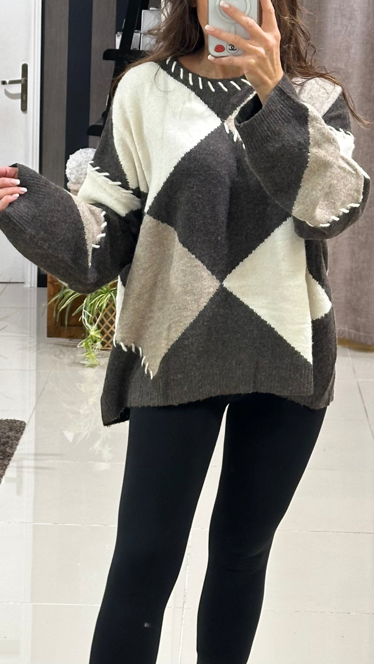 Pull Losanges Oversize