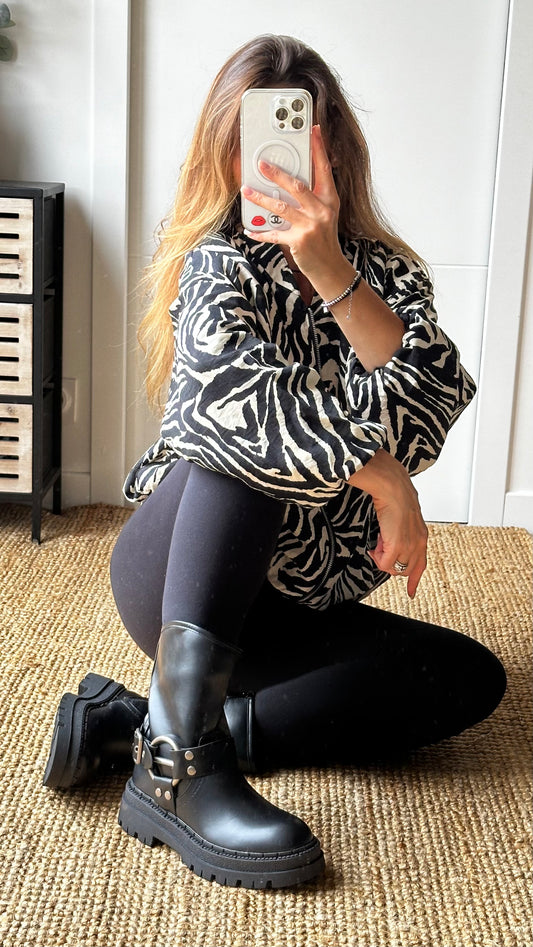 Bottines noires motardes