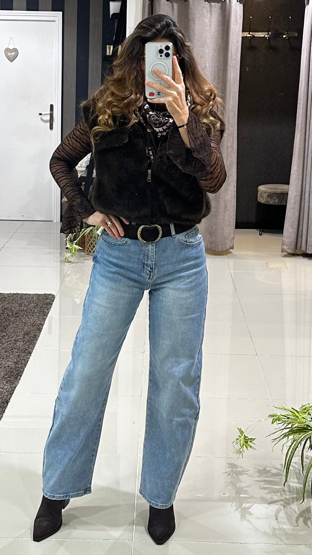 Jeans bleu-Balloon Fit