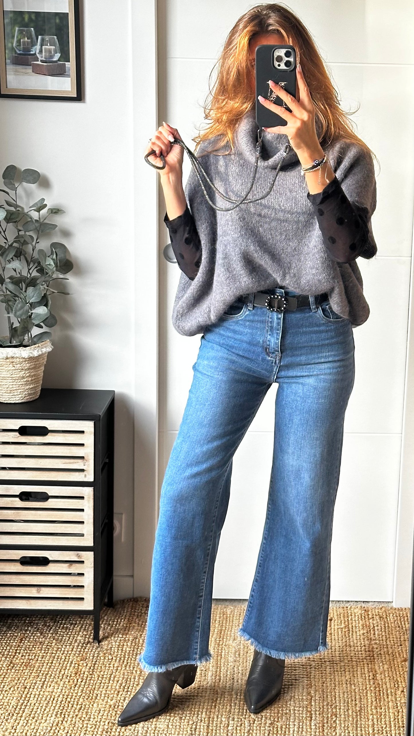 Jeans large bleu