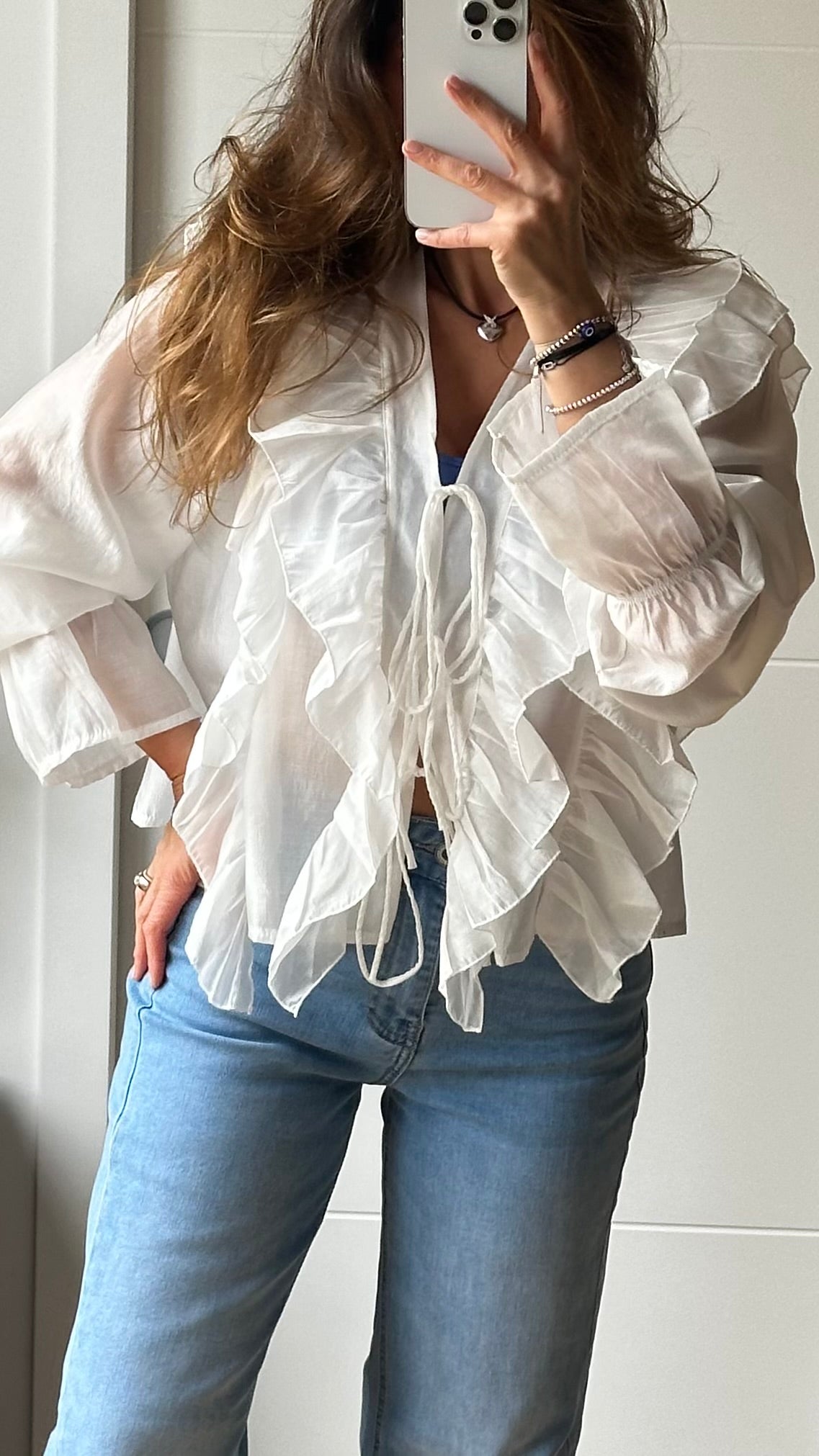 Chemise blanche volants