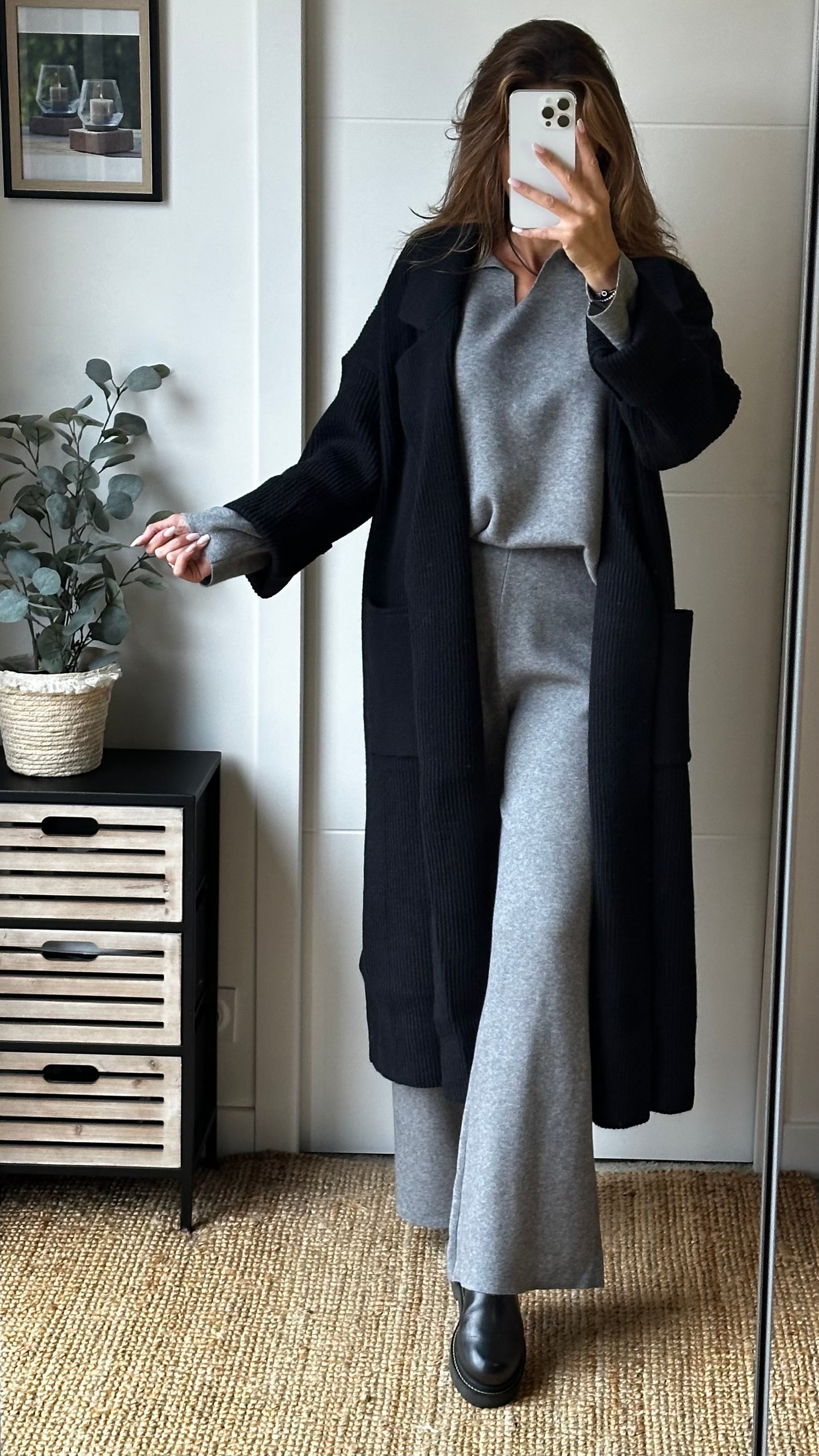 Gilet veste long noir