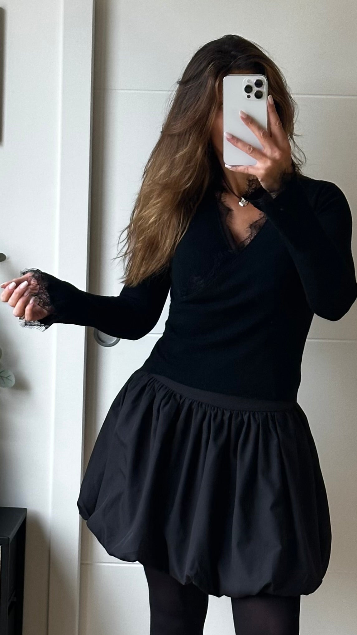 Haut noir dentelle