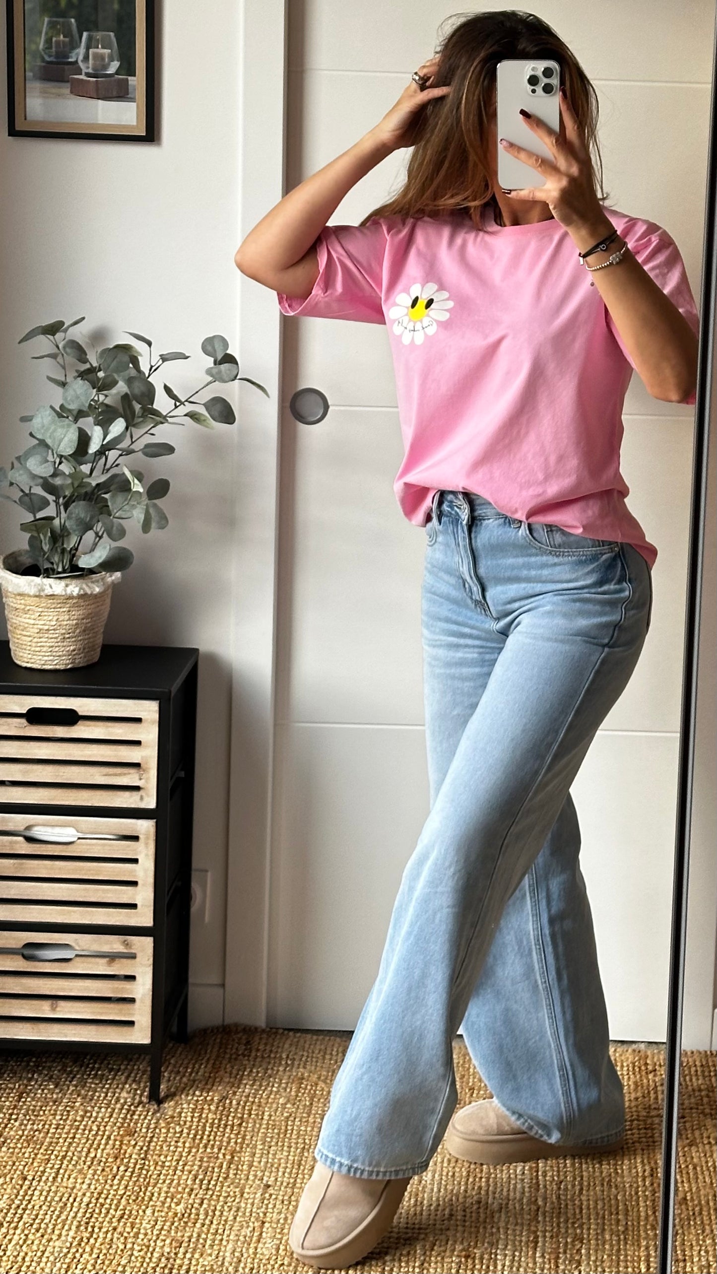 T.Shirt rose GOOD VIBES