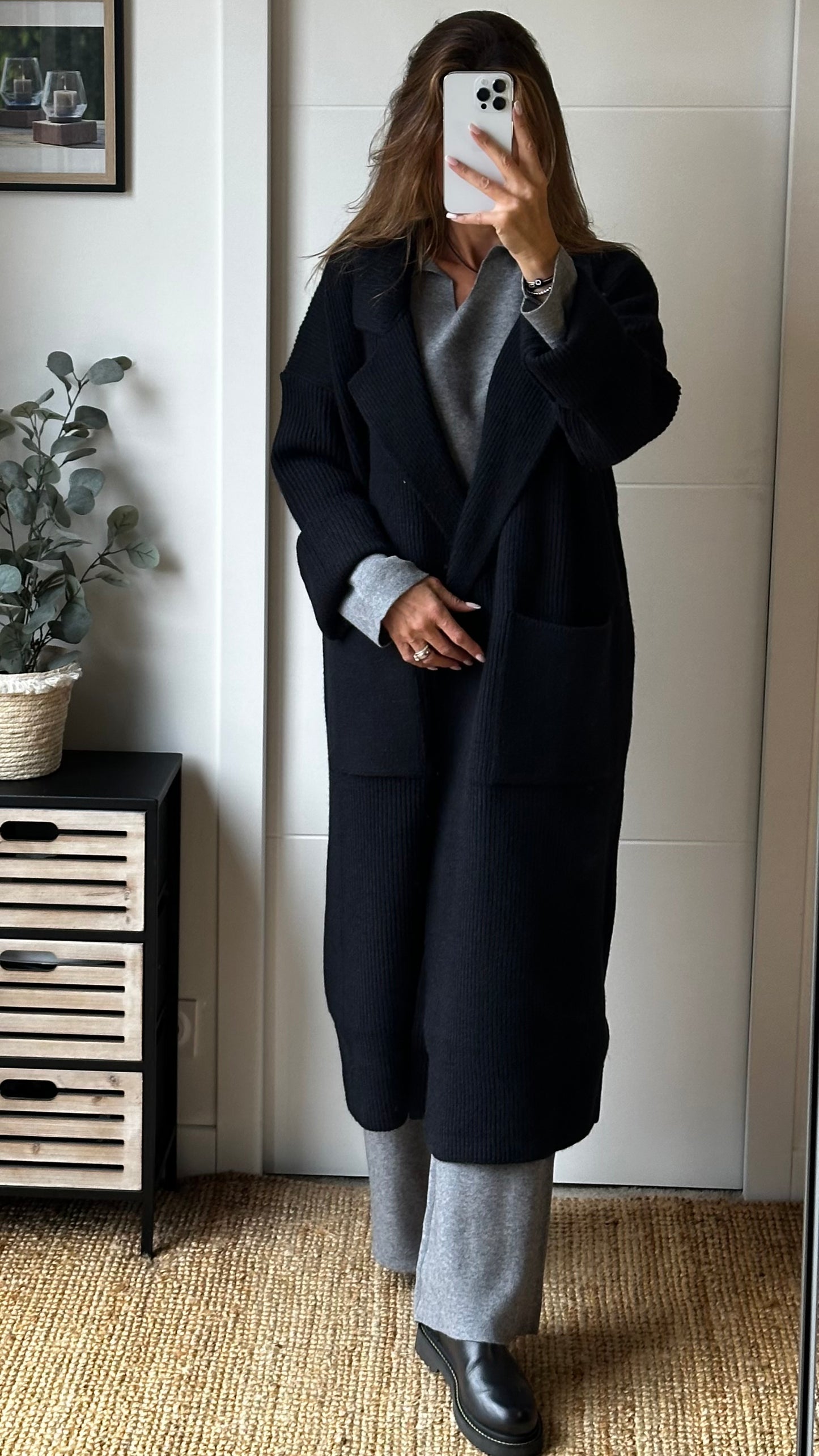 Gilet veste long noir