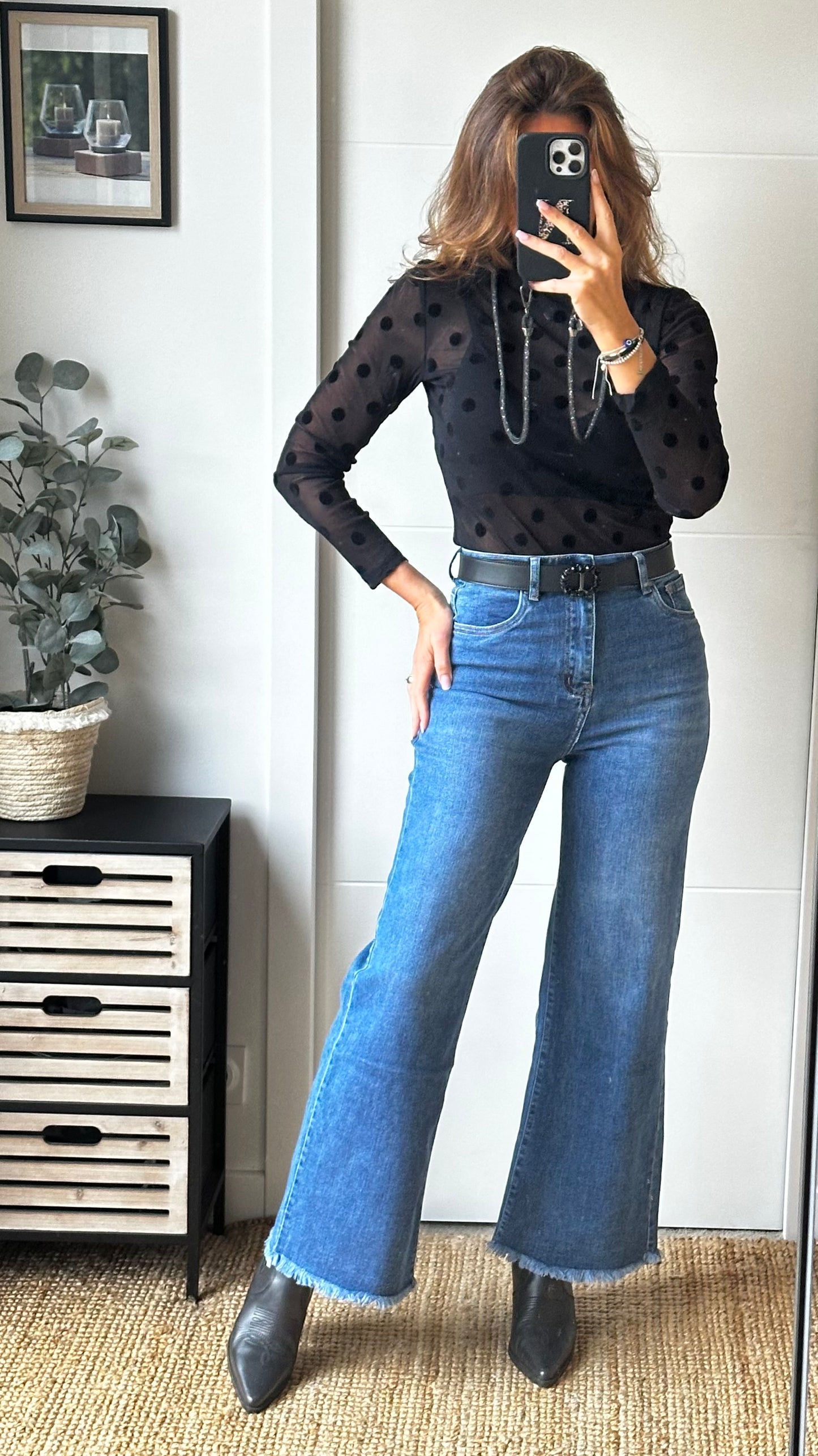 Jeans large bleu
