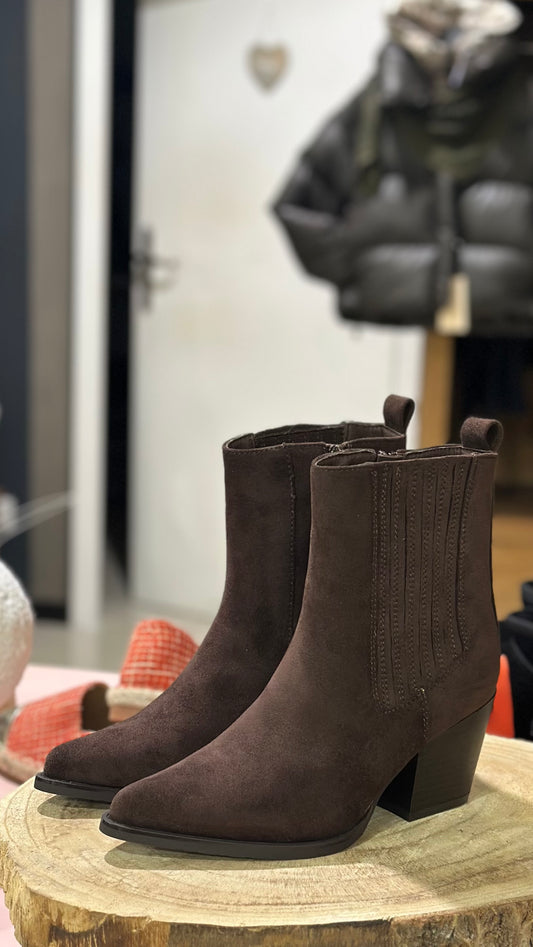 Bottines Tiags basses suédine marron