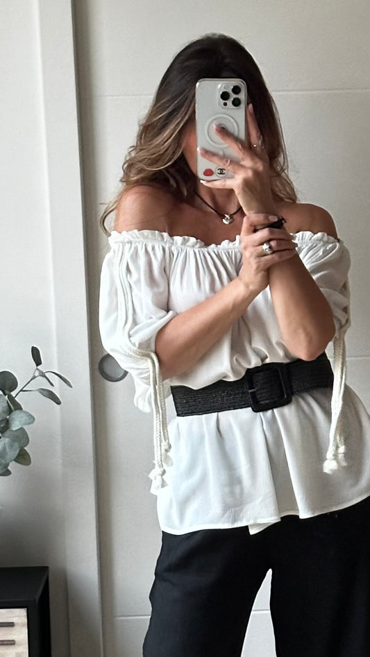 Haut fluide blanc cassé