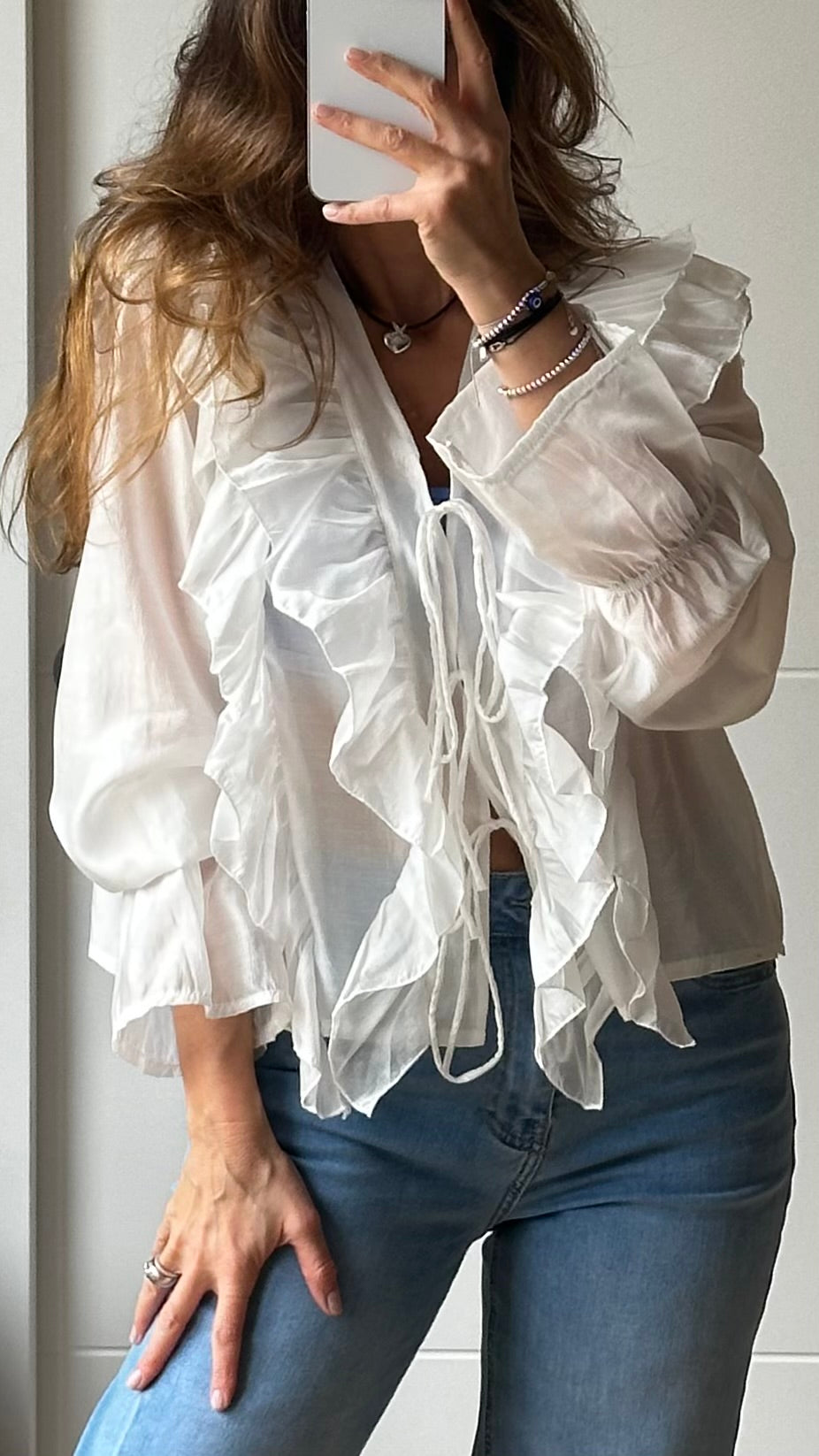 Chemise blanche volants