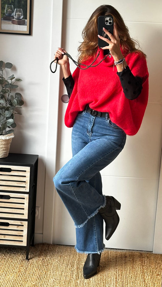 Jeans large bleu