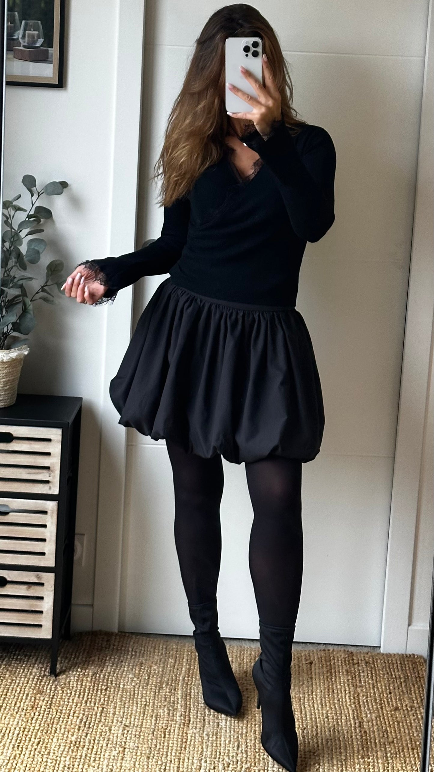 Haut noir dentelle