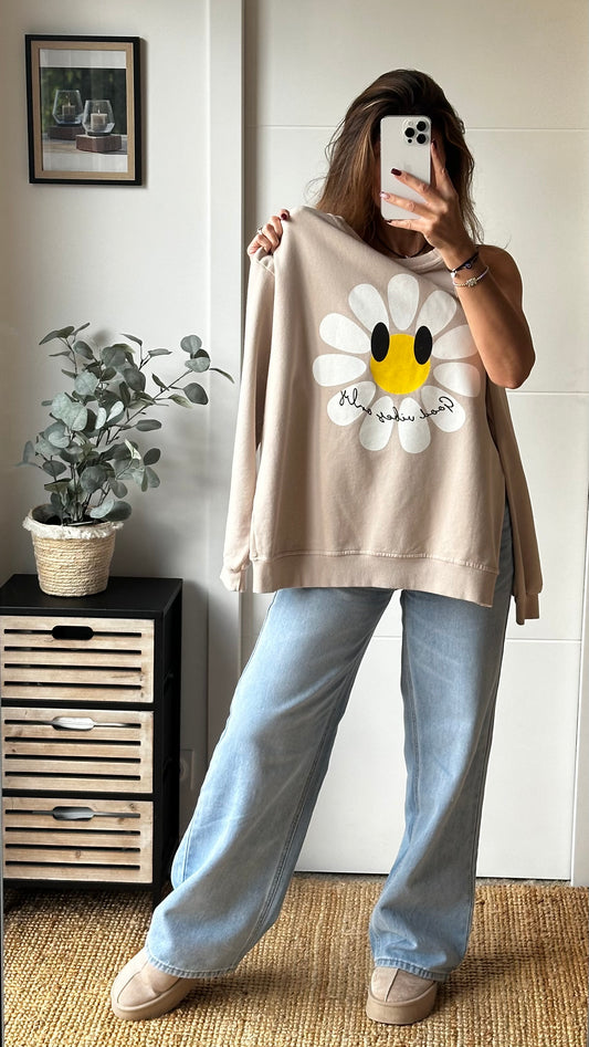 Sweat beige marguerite