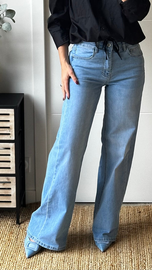 Jean coupe large bleu clair