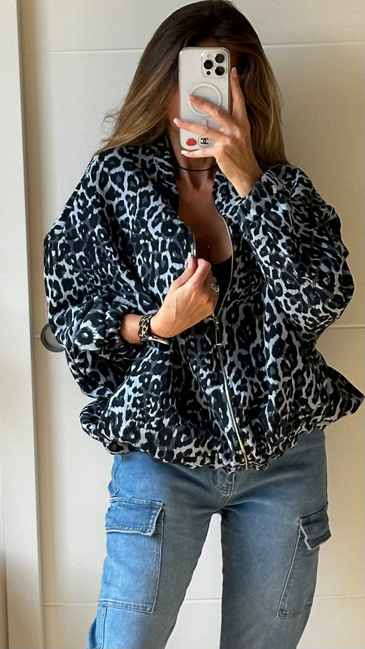 Blouson imprimé bleu