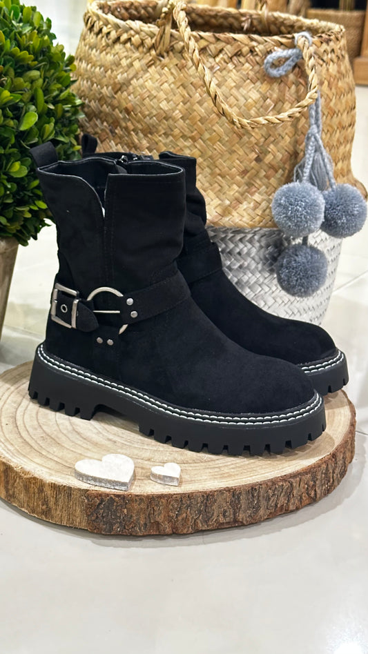 Bottines noires suédine